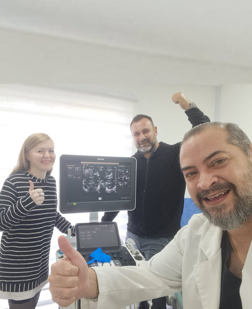 Dr. Castillo with Pauline and her husband preparing for an egg retrieval.